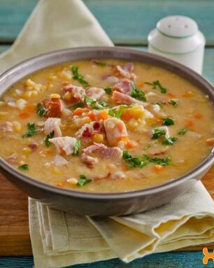 Гороховый суп с копченой курицей в мультиварке