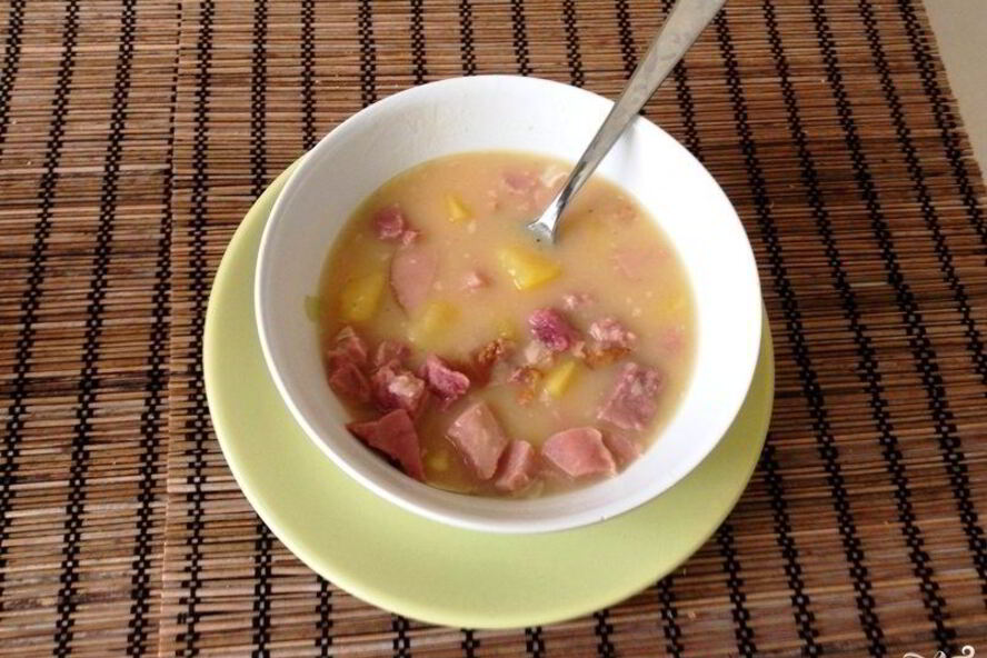 Рецепт горохового супа с копченой рулькой