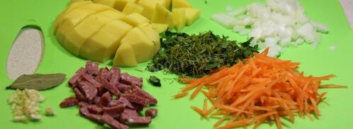 гороховый суп с копчеными ребрышками и курицей. Шаг 3