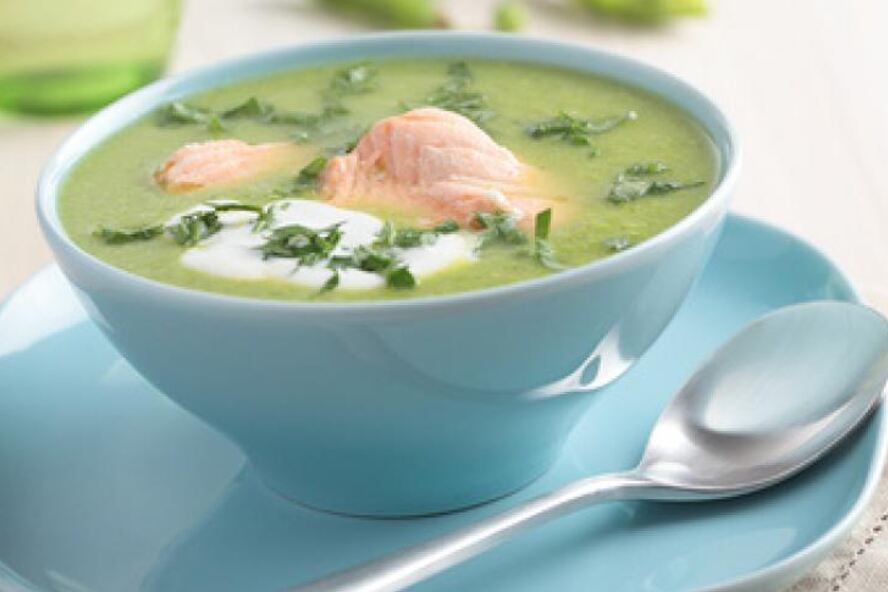 Рецепт горохового супа с лососем