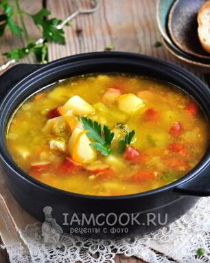 Гороховый суп с охотничьими колбасками