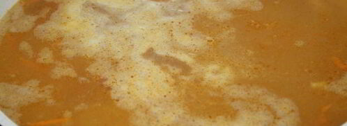 густой гороховый суп с куриной грудкой и чорризо. Шаг 5