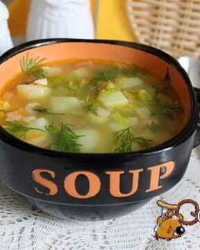 Суп из зеленого гороха с копченостями