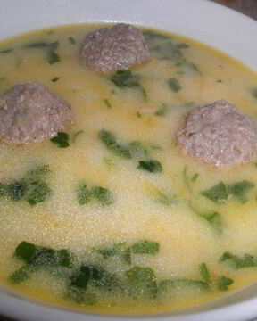 Греческий суп с фрикадельками