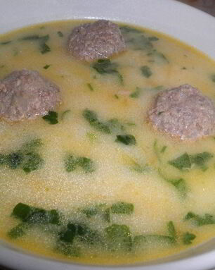 Греческий суп с фрикадельками