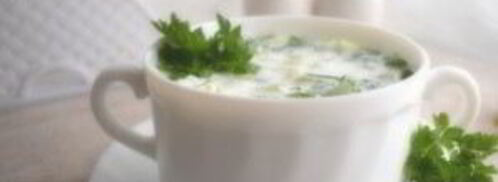 холодный суп из кефира с огурцами и зеленью. Шаг 3