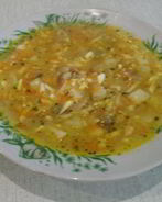 Куриный суп с зеленым горошком