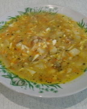 Куриный суп с зеленым горошком