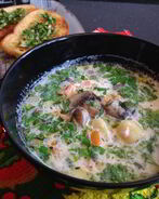 Молочный суп с грибами