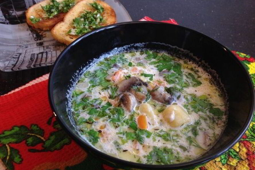 Рецепт молочного супа с грибами