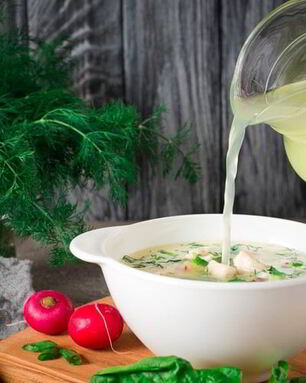 Деревенская окрошка на сыворотке