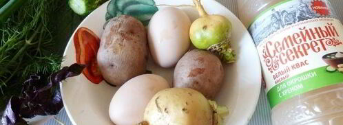 летняя окрошка с репой и пирожками с мясом. Шаг 2