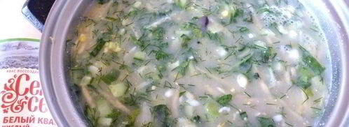 летняя окрошка с репой и пирожками с мясом. Шаг 7