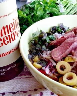 Окрошка Деликатесная с языком