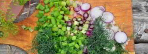 окрошка классическая с колбасой на квасе. Шаг 4