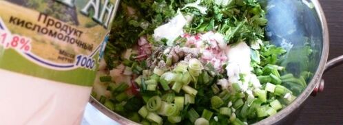 окрошка на айране с охотничьими колбасками. Шаг 2