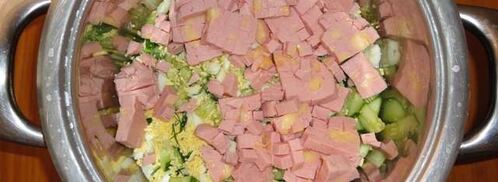 окрошка на бульоне. Шаг 7