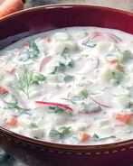 Окрошка на кефире овощная