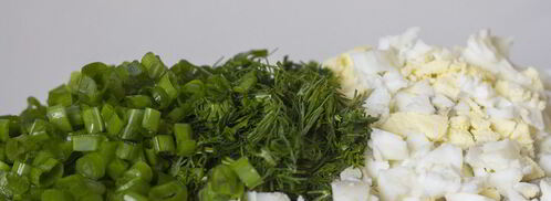 окрошка на кефире с жареной картошкой. Шаг 3