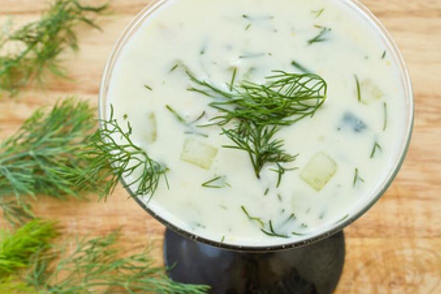 Рецепт окрошки на кефире