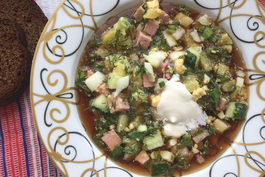 Рецепт окрошки на квасе