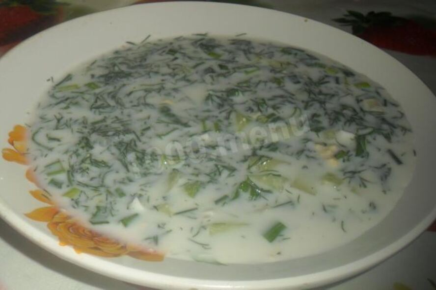 Рецепт окрошки на минеральной воде и кефире