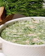 Окрошка на минеральной воде с кефиром