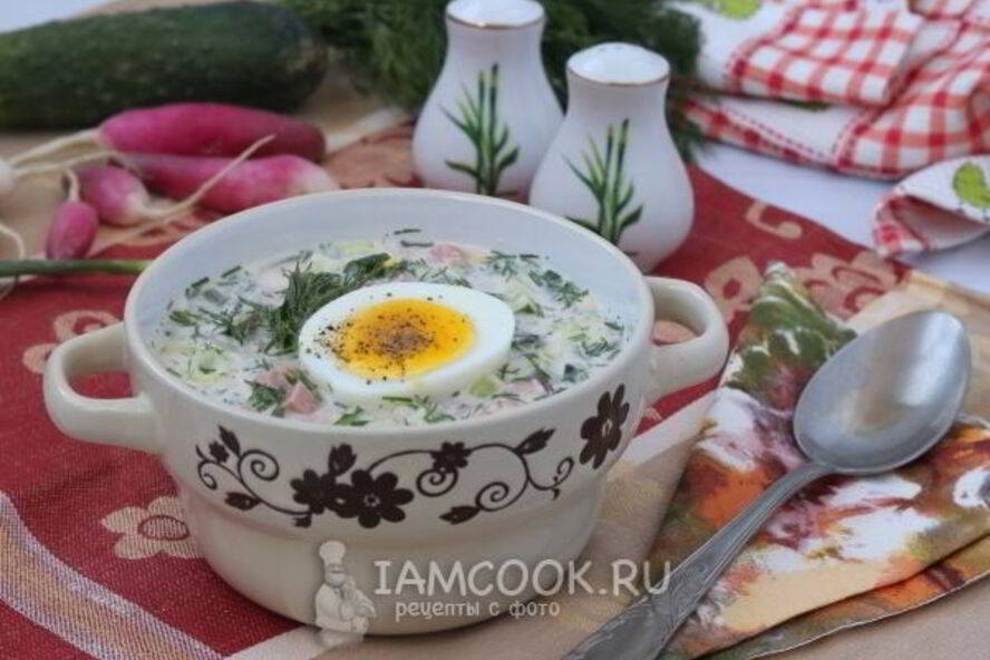 Рецепт окрошки на сыворотке и сметане