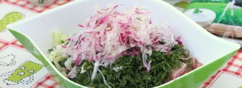 окрошка на сыворотке и сметане. Шаг 7