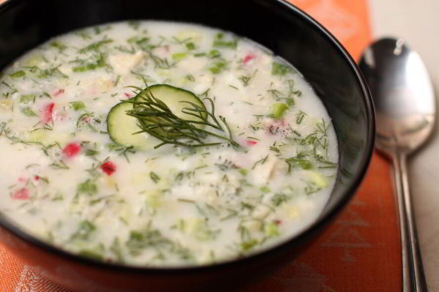 Рецепт окрошки на тане