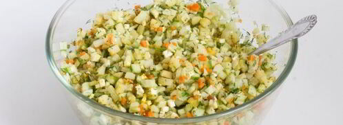 окрошка с адыгейским сыром и морковью. Шаг 9