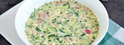 окрошка с колбасой на айране. Шаг 9