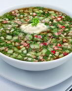 Окрошка с колбасой на квасе классическая