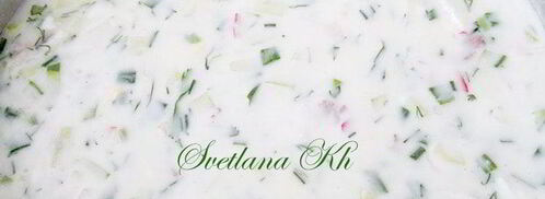 окрошка с копченой курицей. Шаг 4