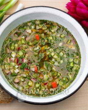 Окрошка с крабовыми палочками