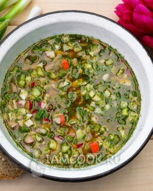 Окрошка с крабовыми палочками