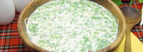 окрошка с курицей на квасе. Шаг 11