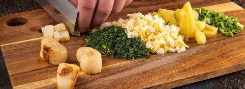 окрошка с морскими гребешками. Шаг 3