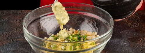 окрошка с морскими гребешками. Шаг 4