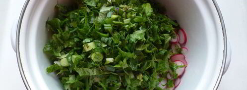 окрошка со свеклой и курицей. Шаг 3