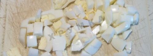 вкусная окрошка с курицей на кефире. Шаг 4