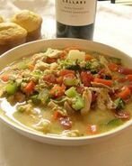 Курино-овощной суп с арахисовой пастой