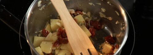 минестроне с грибами и колбасками чорисо. Шаг 2