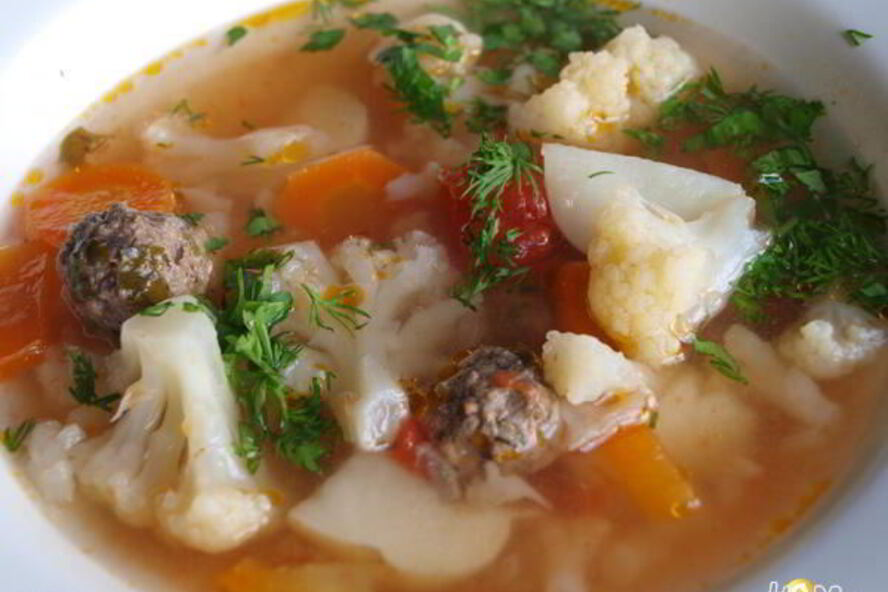 Рецепт овощного супа с фрикадельками диетический