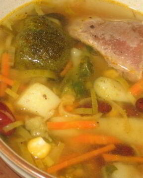 Овощной суп с индейкой
