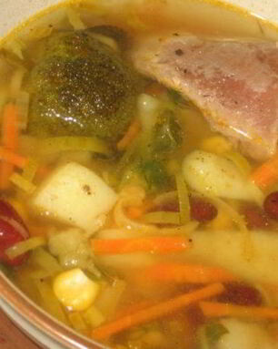 Овощной суп с индейкой