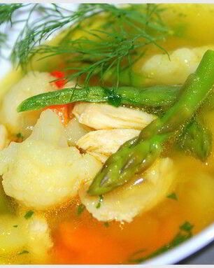 Овощной суп с курочкой