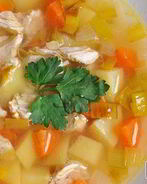 Овощной суп с луком-пореем