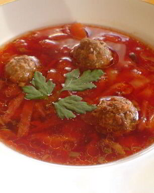 Супчик из овощей и фрикадельки