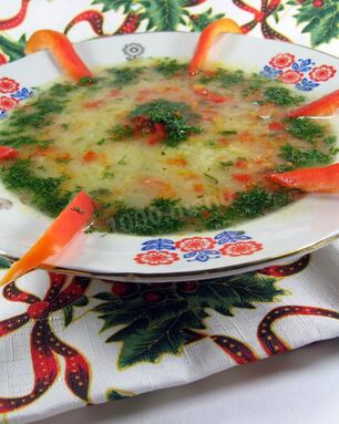 Зимний овощной суп с пшеном